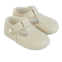 B625: Baby Soft Soled Shoe-Biscuit (Shoe Sizes: 0-4)